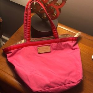 Kate Spade Nylon Pink/Red/Gold Shoulder Bag